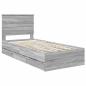 Preview: Bettrahmen Graues Sonoma 90 x 190 cm Ingenieurs Holz