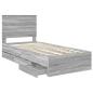 Preview: Bettrahmen Graues Sonoma 90 x 190 cm Ingenieurs Holz
