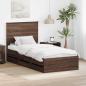 Preview: ARDEBO.de - Bettrahmen Braun Eichen-Optik 90 x 190 cm Ingenieurs Holz