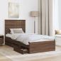 Preview: Bettrahmen Braun Eichen-Optik 90 x 190 cm Ingenieurs Holz