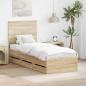 Preview: ARDEBO.de - Bettrahmen Sonoma-Eiche 75 x 190 cm Ingenieurs Holz