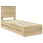 Preview: Bettrahmen Sonoma-Eiche 75 x 190 cm Ingenieurs Holz