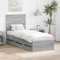 Preview: ARDEBO.de - Bettrahmen Graues Sonoma 75 x 190 cm Ingenieurs Holz