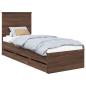 Preview: Bettrahmen Braun Eichen-Optik 75 x 190 cm Ingenieurs Holz
