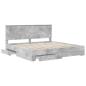 Preview: Bettrahmen mit Schubladen Beton Grau 200 x 200 cm Holzwerkstoff
