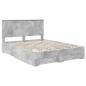 Preview: Bettrahmen mit Schubladen Beton Grau 150 x 200 cm Holzwerkstoff
