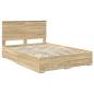 Preview: Bettrahmen mit Kopfteil Sonoma-Eiche 135 x 190 cm Holzwerkstoff