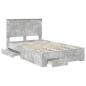 Preview: Bettrahmen mit Schubladen Beton Grau 120 x 190 cm Holzwerkstoff