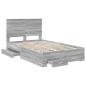 Preview: Bettrahmen Graues Sonoma 120 x 190 cm Holzwerkstoff