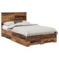 Preview: Bettrahmen mit Schubladen Altholz 120 x 190 cm Holzwerkstoff