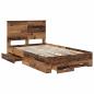 Preview: Bettrahmen mit Schubladen Altholz 120 x 190 cm Holzwerkstoff