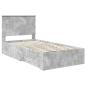 Preview: Bettrahmen mit Schubladen Beton Grau 100 x 200 cm Holzwerkstoff
