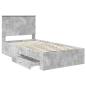 Preview: Bettrahmen mit Schubladen Beton Grau 100 x 200 cm Holzwerkstoff