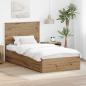 Preview: ARDEBO.de - Bettrahmen Artisan-Eiche 100 x 200 cm Holzwerkstoff