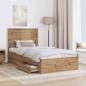 Preview: Bettrahmen Artisan-Eiche 100 x 200 cm Holzwerkstoff