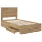 Preview: Bettrahmen Artisan-Eiche 100 x 200 cm Holzwerkstoff
