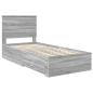 Preview: Bettrahmen mit Kopfteil Graues Sonoma 90 x 200 cm Holzwerkstoff