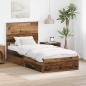 Preview: ARDEBO.de - Bettrahmen mit Schubladen Altholz 90 x 200 cm Holzwerkstoff