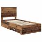 Preview: Bettrahmen mit Schubladen Altholz 90 x 200 cm Holzwerkstoff
