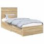 Preview: Bettrahmen mit Kopfteil Sonoma-Eiche 90 x 190 cm Holzwerkstoff