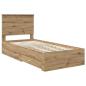 Preview: Bettrahmen mit Kopfteil Artisan-Eiche 90 x 190 cm Holzwerkstoff