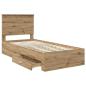 Preview: Bettrahmen mit Kopfteil Artisan-Eiche 90 x 190 cm Holzwerkstoff