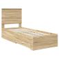 Preview: Bettrahmen Sonoma Eiche und Silber 70 x 190 cm Holzwerkstoff