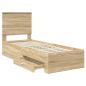 Preview: Bettrahmen Sonoma Eiche und Silber 70 x 190 cm Holzwerkstoff
