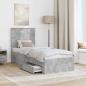 Preview: Bettrahmen Beton Grau und Silber 70 x 190 cm Holzwerkstoff