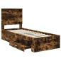 Preview: Bettrahmen Rauchige Eiche und Silber 70 x 190 cm Holzwerkstoff