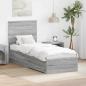 Preview: ARDEBO.de - Bettrahmen Graue Sonoma und Silber 70 x 190 cm Holzwerkstoff