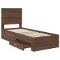 Preview: Bettrahmen Braune Eiche und Silber 70 x 190 cm Holzwerkstoff