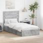 Preview: ARDEBO.de - Aufbewahrungsbett Beton Grau 90 x 190 cm Holzwerkstoff