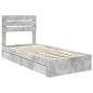 Preview: Aufbewahrungsbett Beton Grau 90 x 190 cm Holzwerkstoff