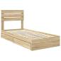Preview: Aufbewahrungsbett Sonoma-Eiche 75 x 190 cm Holzwerkstoff