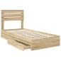 Preview: Aufbewahrungsbett Sonoma-Eiche 75 x 190 cm Holzwerkstoff