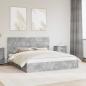 Preview: ARDEBO.de - Aufbewahrungsbett Betongrau 200 x 200 cm Holzwerkstoff