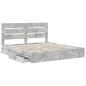 Preview: Aufbewahrungsbett Betongrau 200 x 200 cm Holzwerkstoff