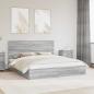 Preview: ARDEBO.de - Aufbewahrungsbett Sonoma-Grau 200 x 200 cm Holzwerkstoff