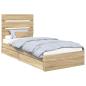 Preview: Aufbewahrungsbett Sonoma-Eiche 90 x 200 cm Holzwerkstoff