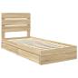 Preview: Aufbewahrungsbett Sonoma-Eiche 90 x 200 cm Holzwerkstoff