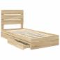 Preview: Aufbewahrungsbett Sonoma-Eiche 90 x 190 cm Holzwerkstoff