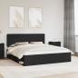 Preview: ARDEBO.de - Bettrahmen Schwarz 200 x 200 cm Massives Kiefernholz