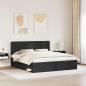 Preview: Bettrahmen Schwarz 200 x 200 cm Massives Kiefernholz