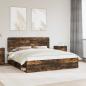 Preview: ARDEBO.de - Bettrahmen Räuchereiche 200 x 200 cm Massives Kiefernholz