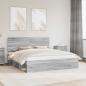 Preview: ARDEBO.de - Bettrahmen Sonoma-Grau 180 x 200 cm Massives Kiefernholz