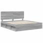 Preview: Bettrahmen Sonoma-Grau 180 x 200 cm Massives Kiefernholz