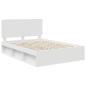 Preview: Bettrahmen mit Kopfteil Weiß 140 x 200 cm Massives Kiefernholz