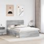 Preview: Bettrahmen Sonoma-Grau 140 x 190 cm Massives Kiefernholz