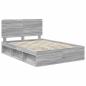 Preview: Bettrahmen Sonoma-Grau 140 x 190 cm Massives Kiefernholz